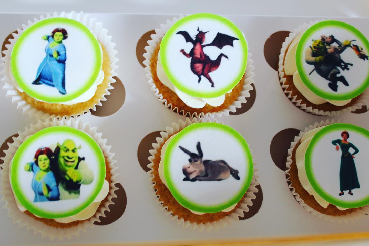 Shrek Character cupcakes