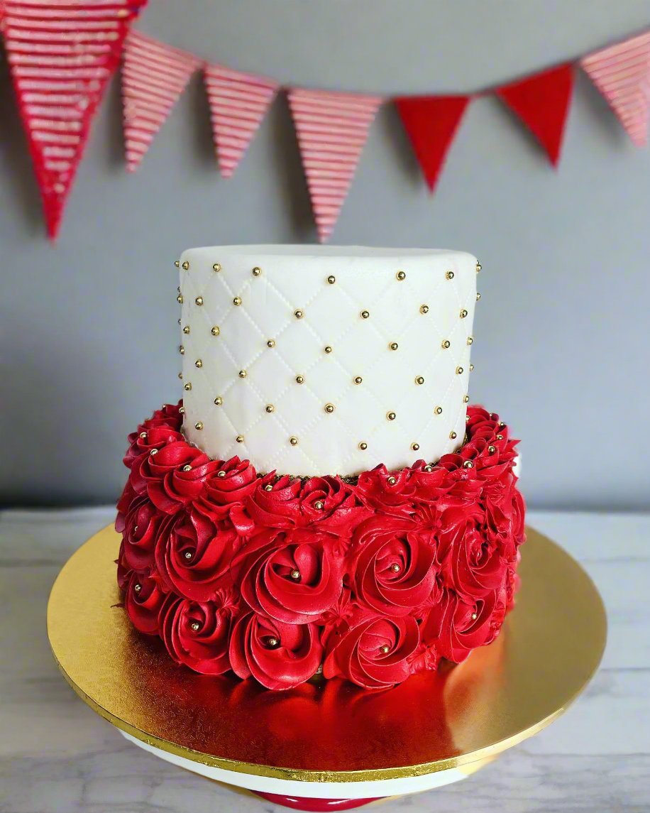 Rose & Quilted Cake