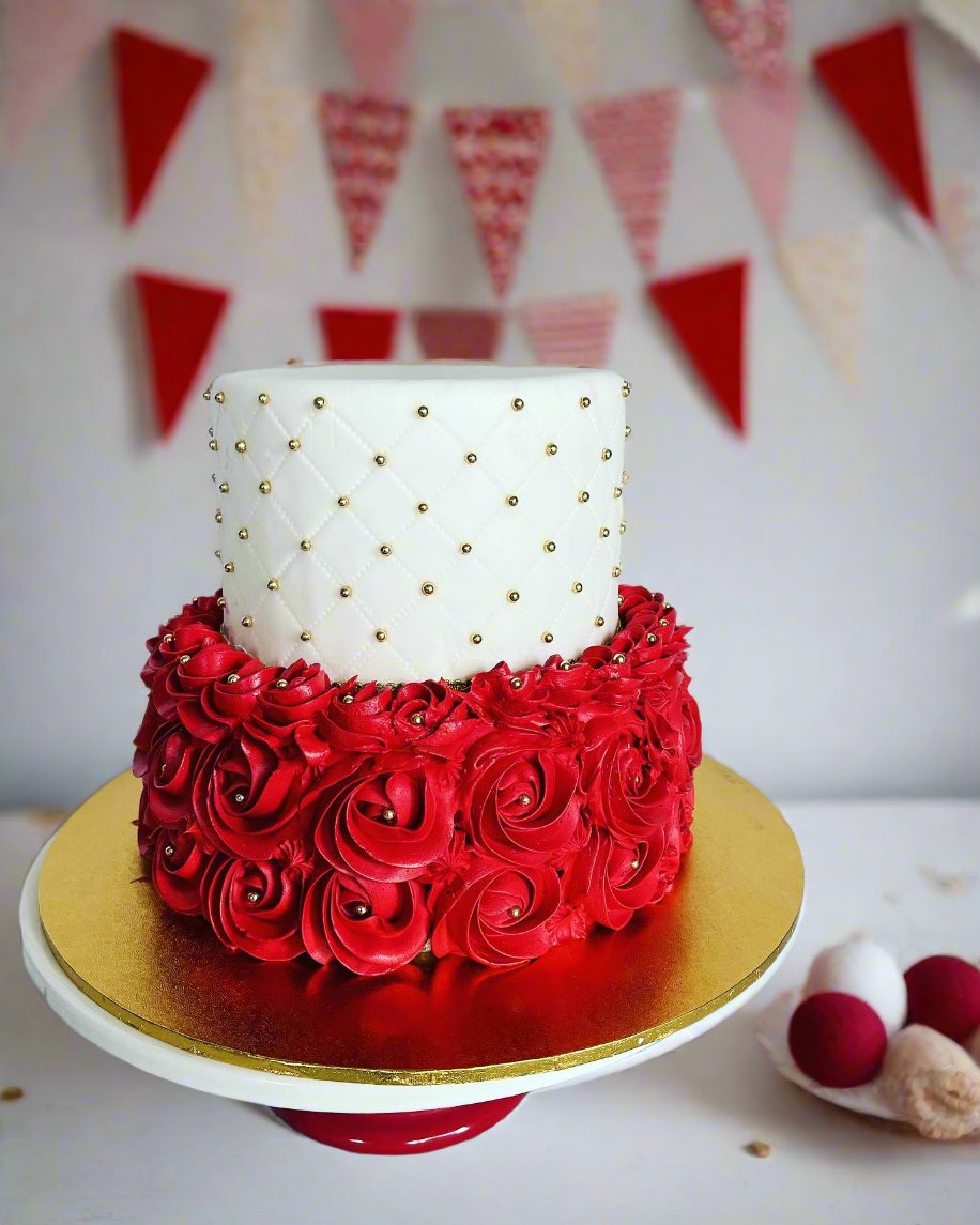 Rose & Quilted Cake