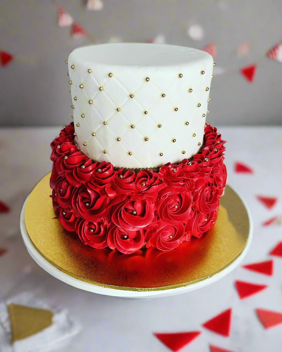 Rose & Quilted Cake