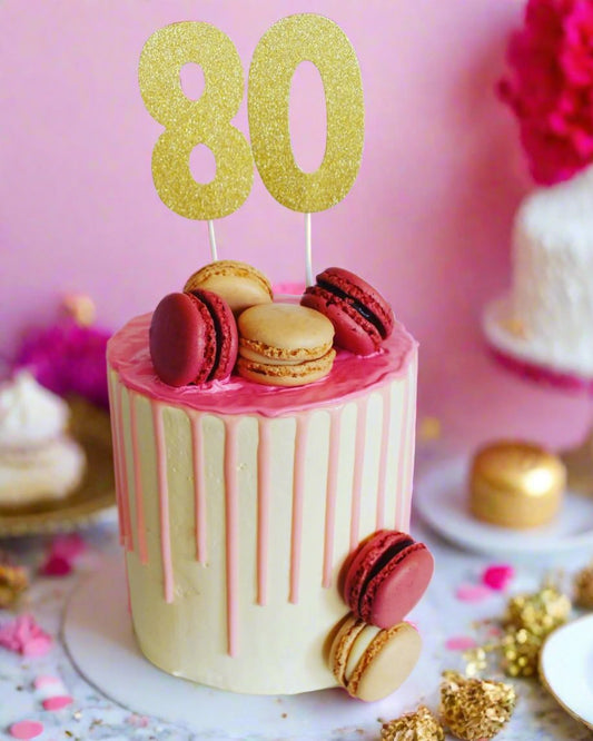 80th Birthday Drip Cake