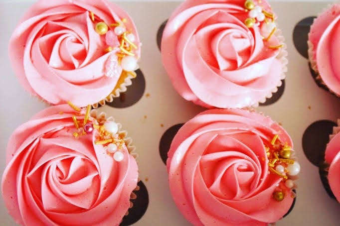Rose Sprinkled Cupcakes