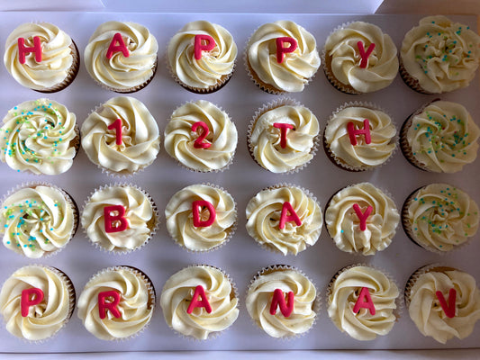 Happy Birthday Swirl Cupcakes